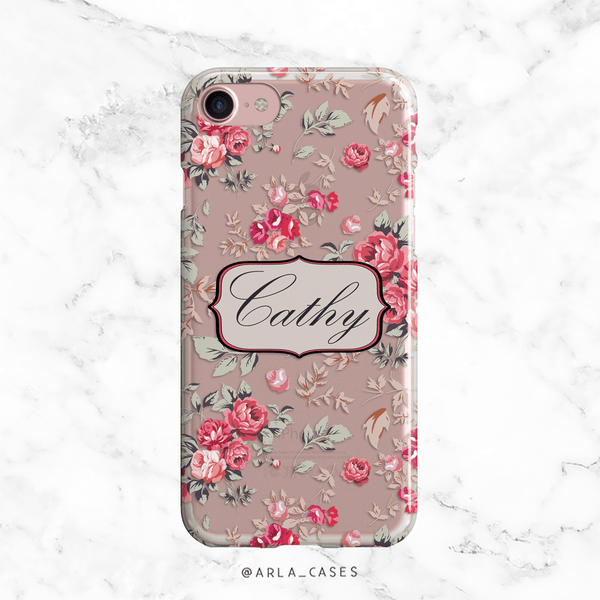 Custom Rose Name Clear iPhone and Galaxy Phone Case