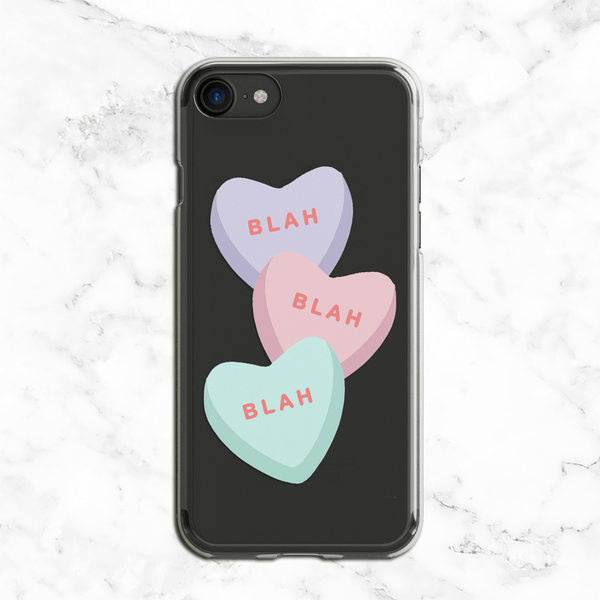 Blah Blah Blah Valentines Day Clear Phone Case