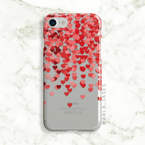 Confetti Heart on Clear Printed iPhone Case