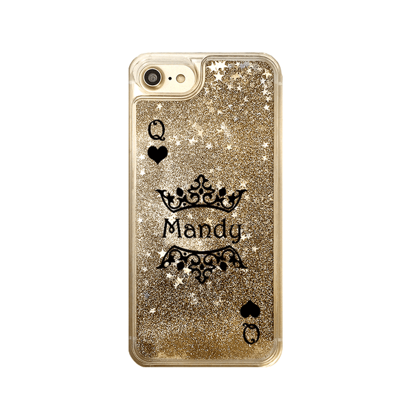 Custom Queen Name Liquid Glitter iPhone Case