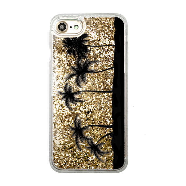 Gold Glitter Palm Trees iPhone Case