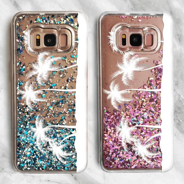 Palm Tree Samsung Galaxy Liquid Glitter Phone Case
