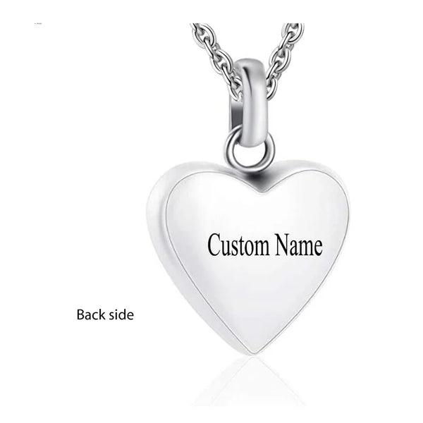 Pet Urn Necklace, Custom Engraved Cremation Necklace Pendant Set