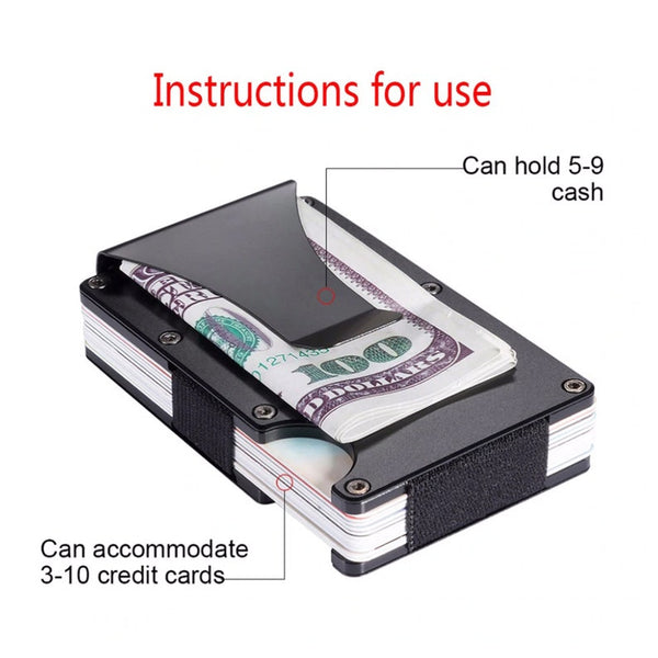 Aluminum Slim and Expandable Money Clip and Card Holder