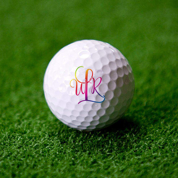 Rainbow Monogram Golf Ball
