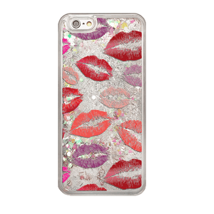Rainbow Glitter Lipstick Kisses Phone Case