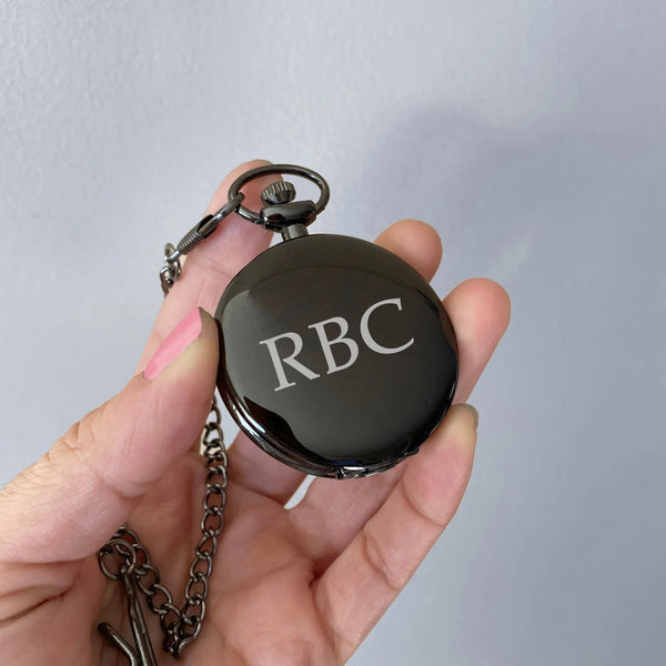 Personalized Engraved Pocket Watch with Chain