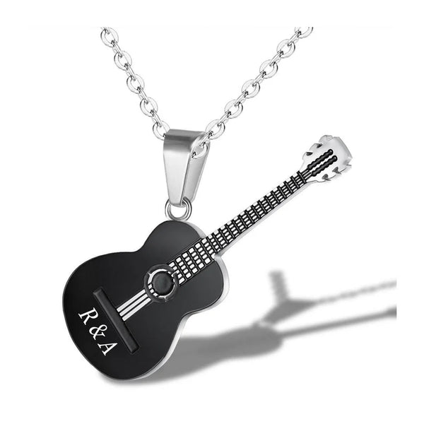Custom Acoustic Guitar Necklace Pendant Set