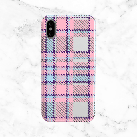 Pink Plaid Phone Case - Clear Print TPU Cover