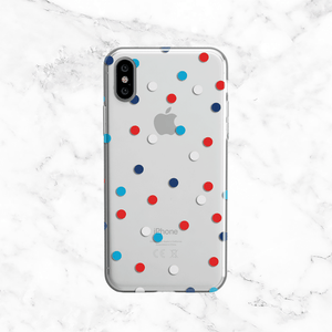 Patriotic Polka Dots Phone Case - Clear TPU with Print