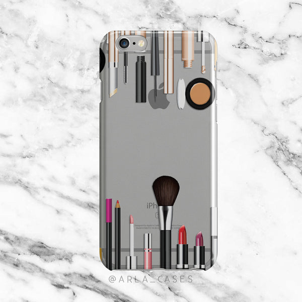 Makeup Kit on Clear Printed iPhone Case