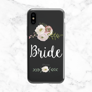 White Floral Bride Phone Case