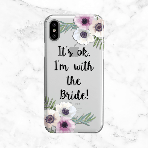 Floral Bridal Party Wedding Phone Case - Clear Printed TPU