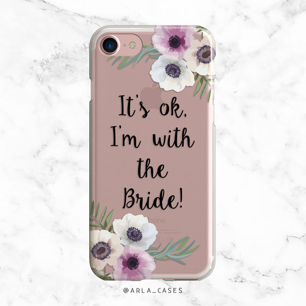 Floral Bridal Party Wedding Phone Case - Clear Printed TPU