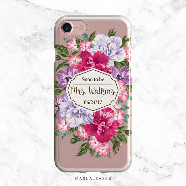 Custom Floral Bride iPhone Case