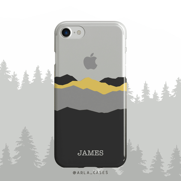 Custom Name Mountains Clear iPhone Case