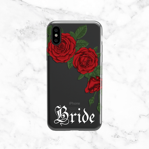 Bride Rose Bouquet Wedding Phone Case - Clear Printed TPU