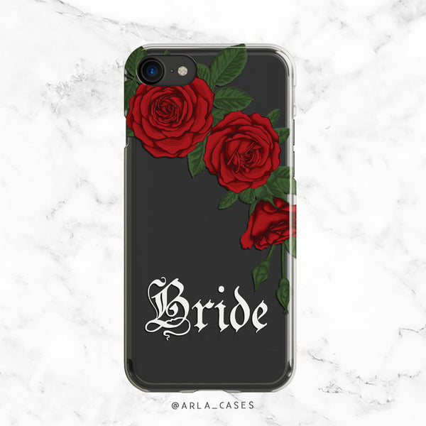 Bride Rose Bouquet Wedding Phone Case - Clear Printed TPU