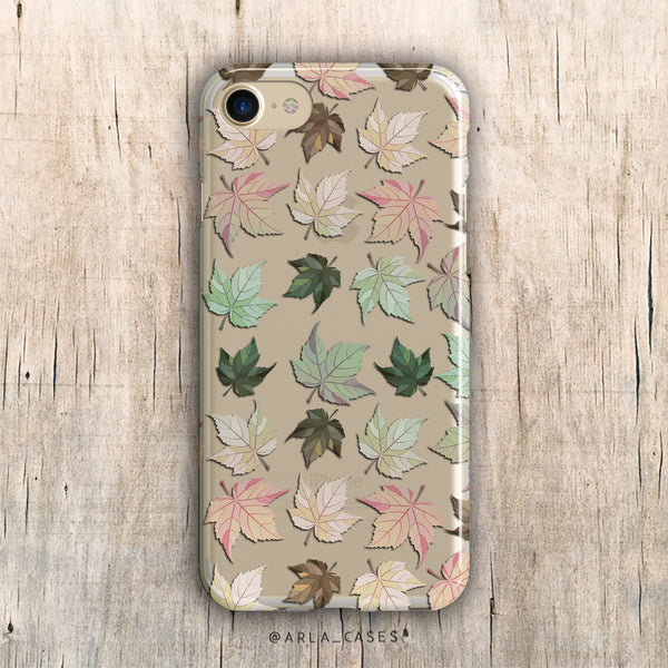 Pastel Autumn Leaves iPhone Case