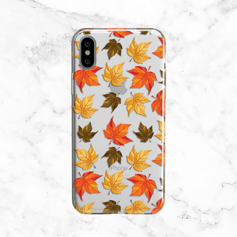 Autumn Leaves Clear Phone Case