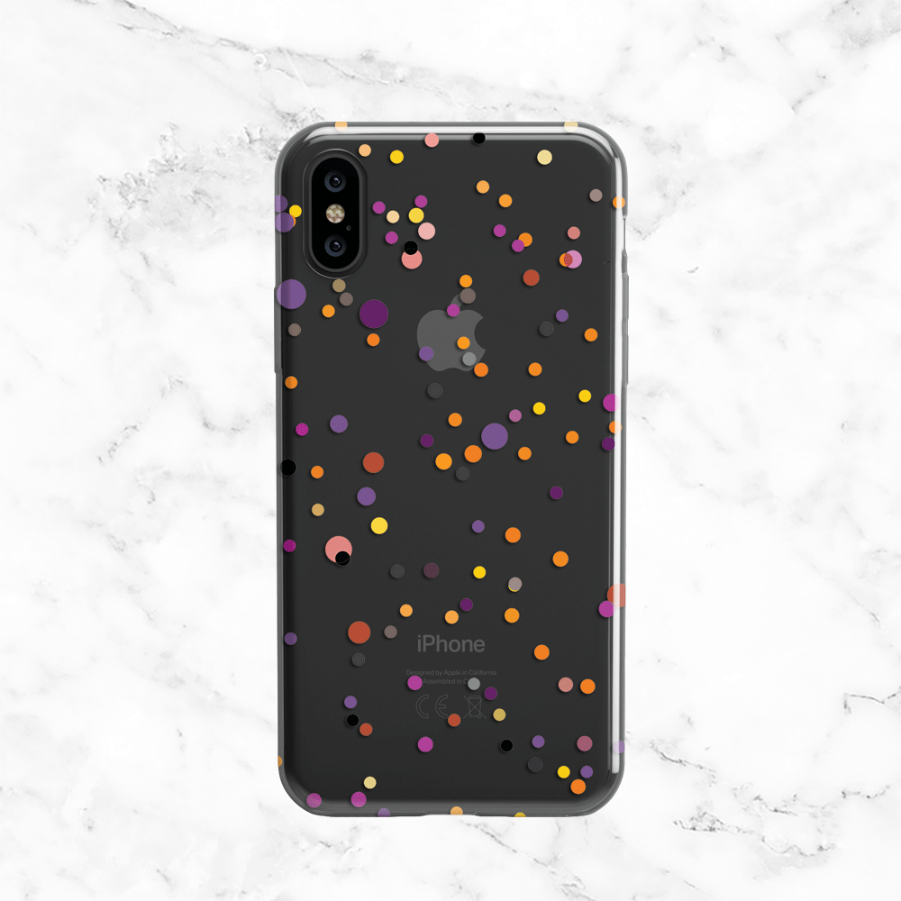 Halloween Polka Dots - Clear TPU Phone Case