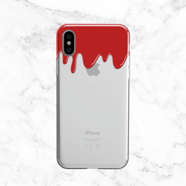 Halloween Vampire Blood Phone Case - Clear TPU Phone Case