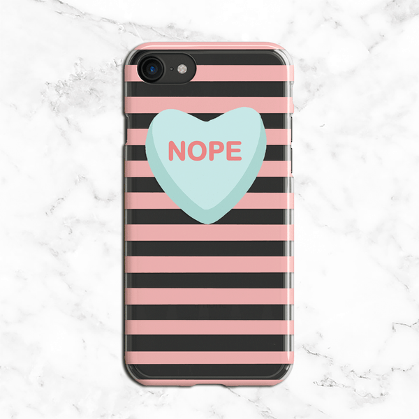 Nope Valentines Day Clear Phone Case