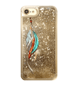 Gold Glitter Tribal Feathers iPhone Case