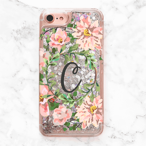 Floral Wreath Glitter iPhone Case