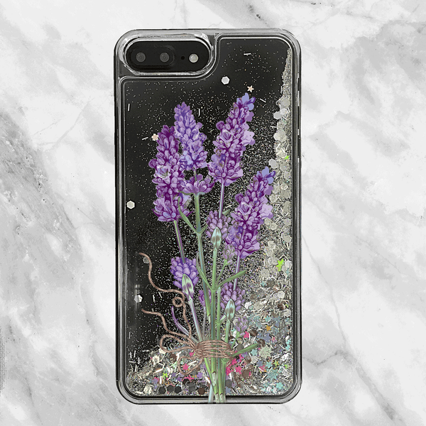 Lavender Plant Rainbow Glitter Phone Case