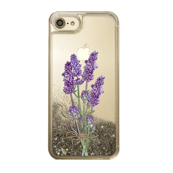 Lavender Plant Gold Glitter Phone Case
