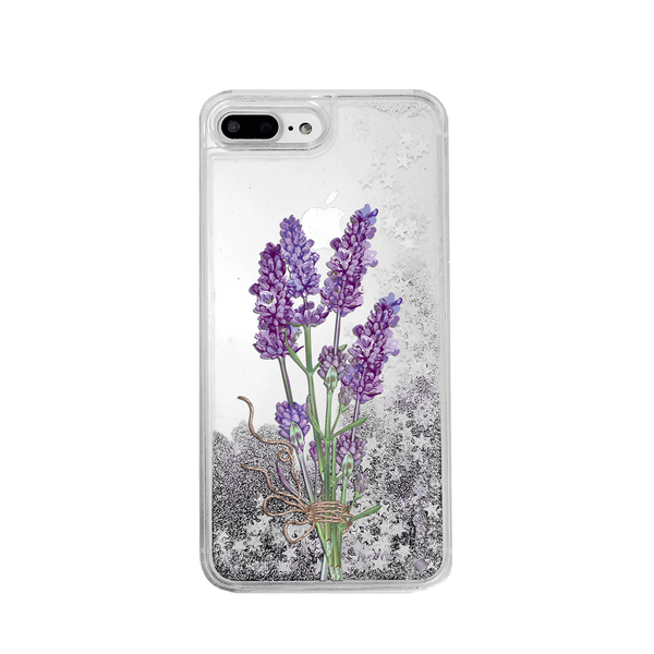 Lavender Plant Silver Glitter Phone Case