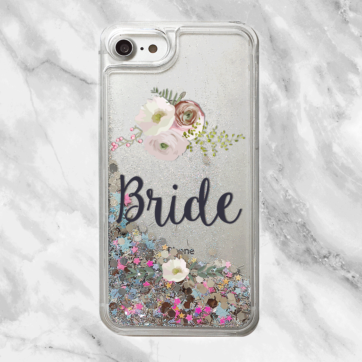Floral Bride GLitter iPhone Case
