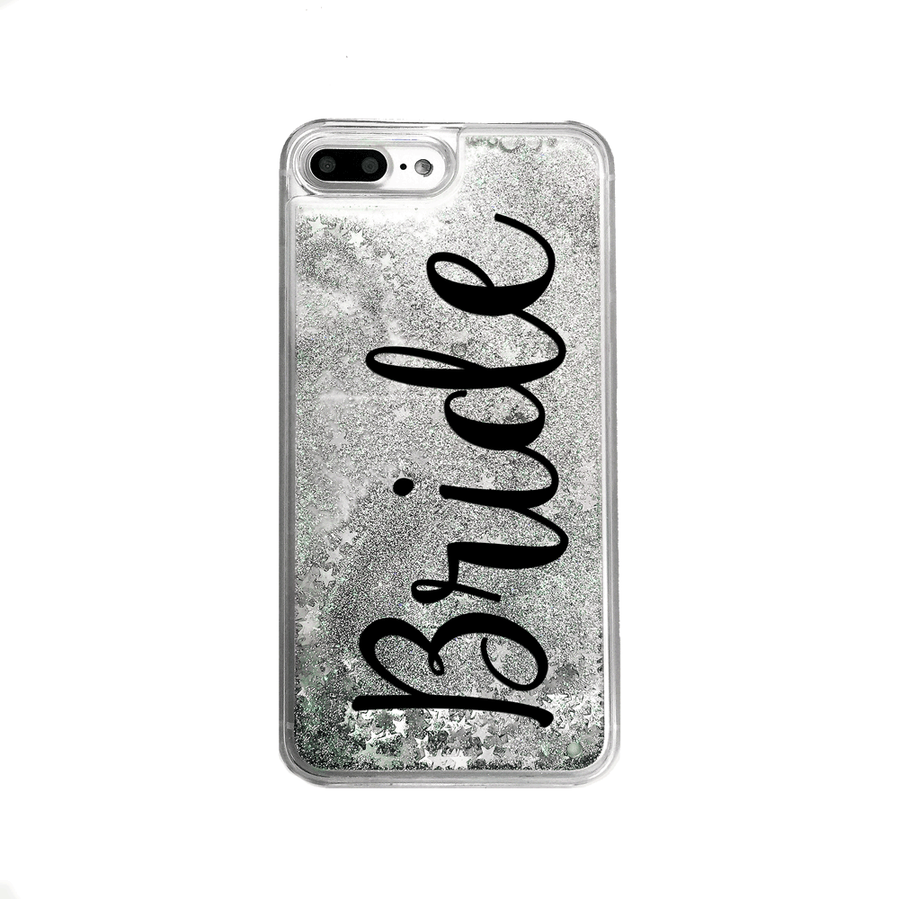 Silver Glitter Bride iPhone Case