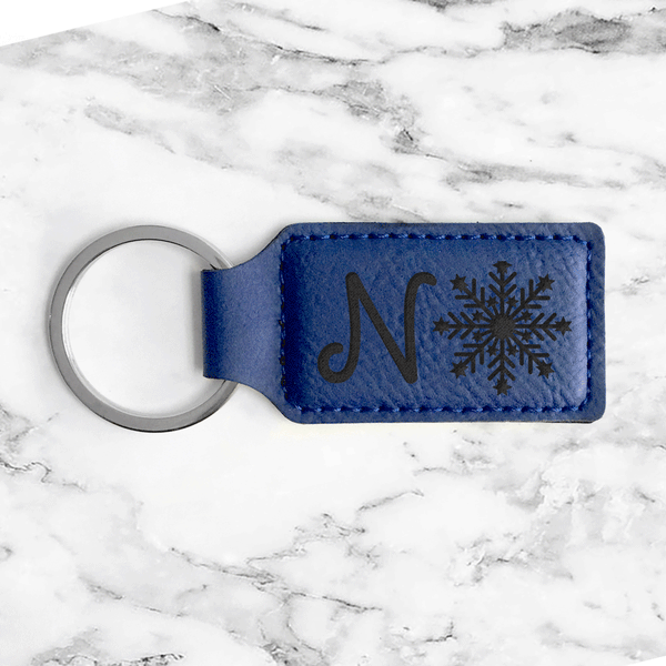 Personalized Snowflake Monogram Keychain
