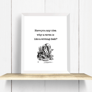 Alice in Wonderland Mad Hatter Quote Wall Art Print