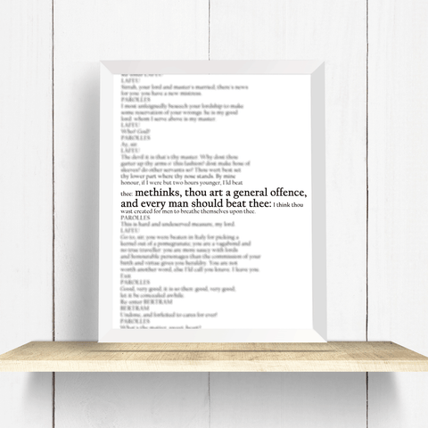 Shakespeare Funny Quote Wall Art Print