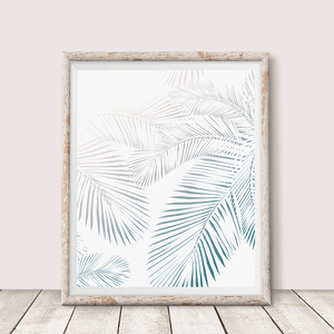 Pastel Palm tree Leaves Wall Art print