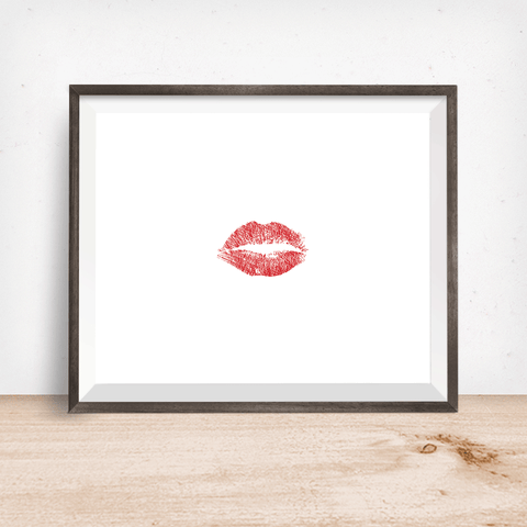 Red Lipstick Kiss Wall Art Print