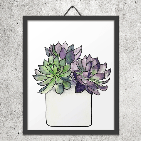 Potted Succulent Wall Art Print