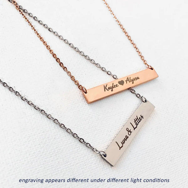 Personalized Bar Necklace with Engraving