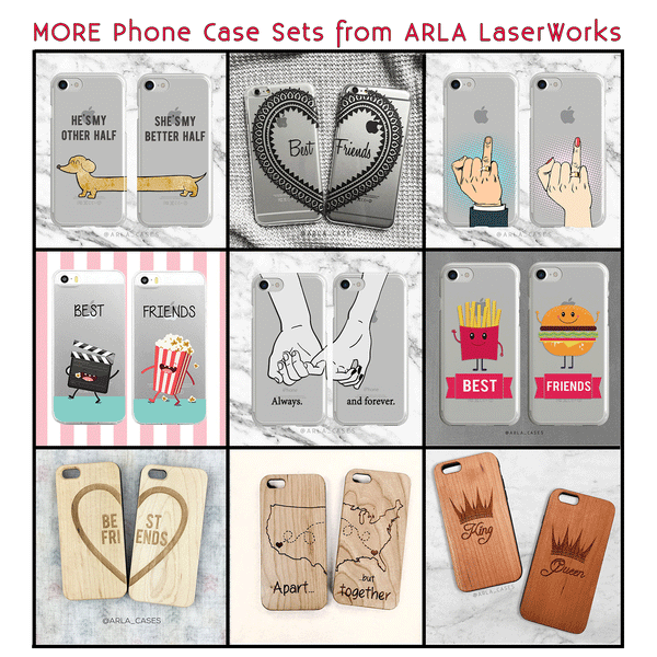 Best Friends Lace Heart Phone Case Set