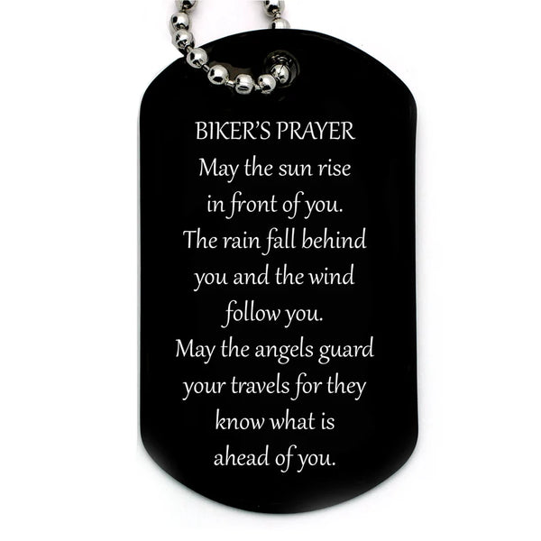 Personalized Biker Prayer Dog Tag