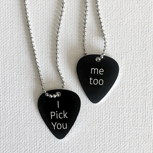 I Pick You - Set of Two Guitar Pick Necklaces