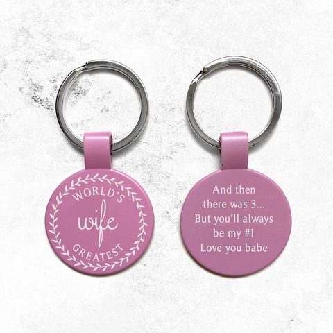 World's Greatest Wife Engraved Keychain
