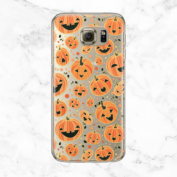 Halloween Pumpkins Clear TPU Phone Case