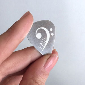 Custom Guitar Pick with Bass Clef