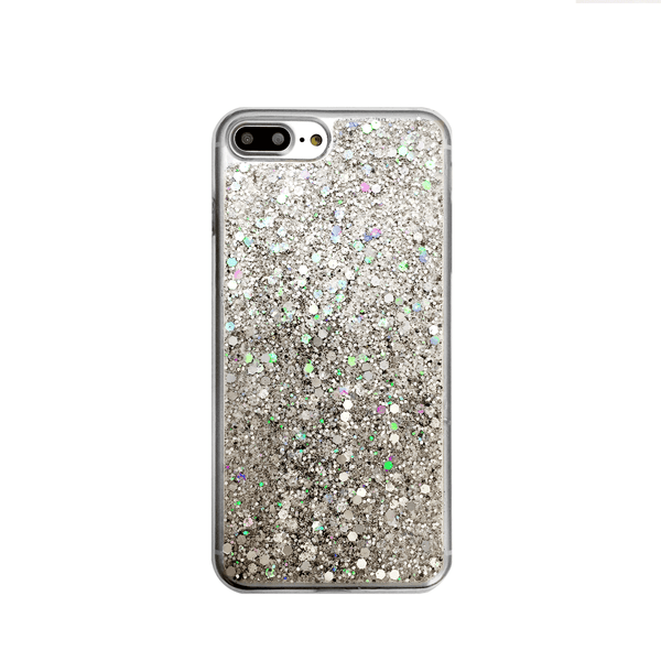 World Map Silver Glitter Phone Case