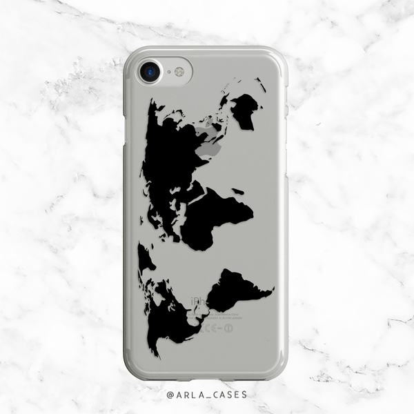 World Map Clear iPhone Case