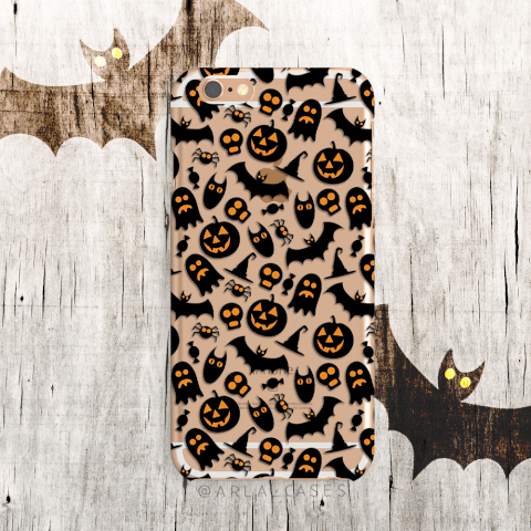 Halloween Ghosts Clear iPhone and Galaxy Case